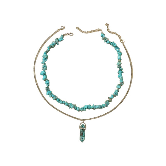 2-PIECE Turquoise Beaded & Pendant Necklaces - Picture 3 of 3